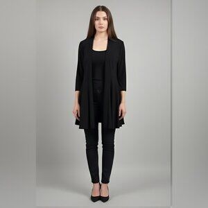 Joesph Ribkoff Light Knit Cover Up Jacket Black Size 10